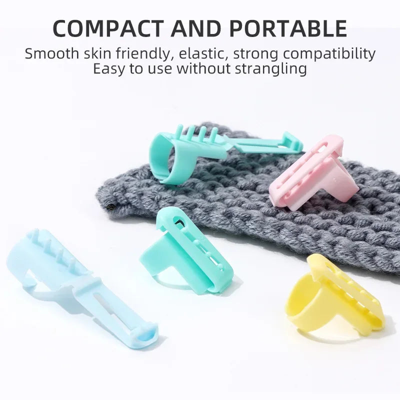 4PCS Yarn Guide Finger Holders Knitting Thimble Loop Crochet Ring diy Crafts Sewing Accessories Tool DIY Wear Thread Ring Helper