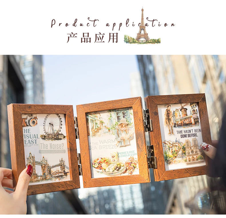 50pcs，Travel Scenery Themed Stickers Pack, Scrapbook Stickers，Perfect for Notebook Phone Case Diary Deco，Stationery  Supplies