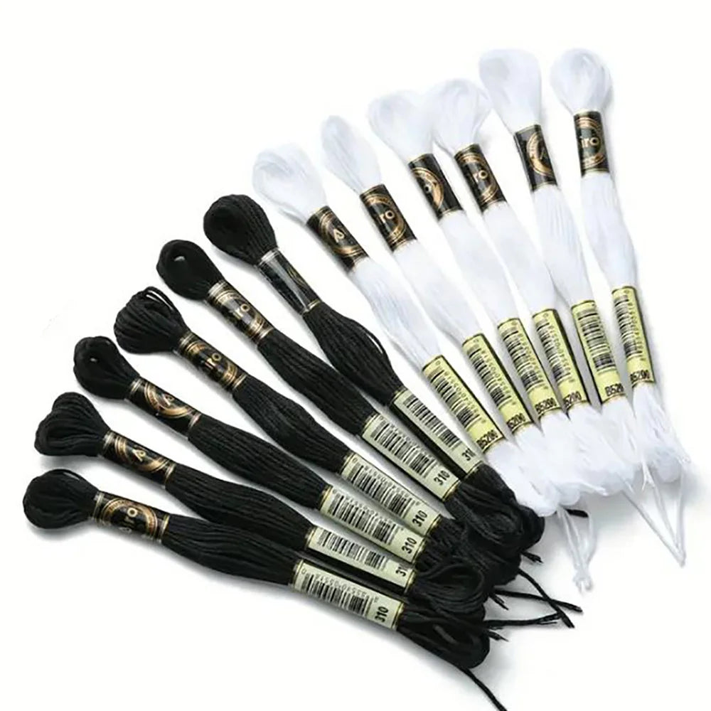 12PCS Cross Stitch Thread 8 Meters Embroidery Threads Floss Home Sewing Craft Thread DMC Rainbow Gradient Color