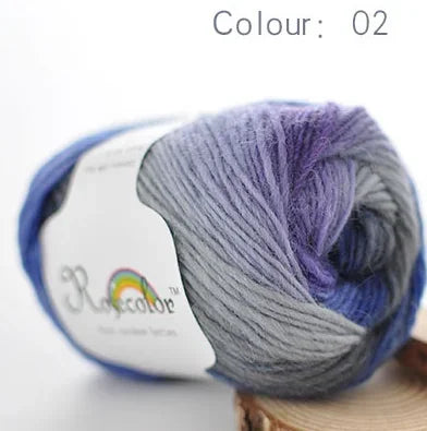 100% Wool Yarn Rainbow Color for Hand Knitting Crochet Hand-Woven Thickness Woolen Yarn Woolen Yarn Crocheting Shawl Thread