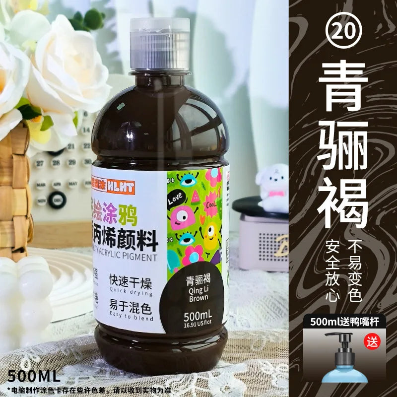 300ml/500ml Acrylic Pigment Macaron Color Long-lasting Color Not Easy To Fade for Stone Canvas Glass Wood Painting Graffiti