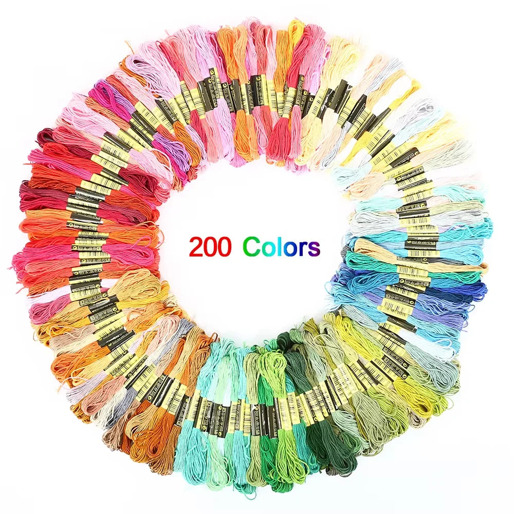 100/200/447pcs Mix Colors  Embroidery Thread Cotton Sewing Skeins Craft Cross Stitch Floss Kit Line DIY Tools Make Bracelets