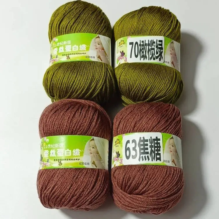 4PCS 200g Baby Cashmere Cotton Dot Yarn Soft Warm Lanas For Hand Knitting And Crochet Cloth milk cotton yarn