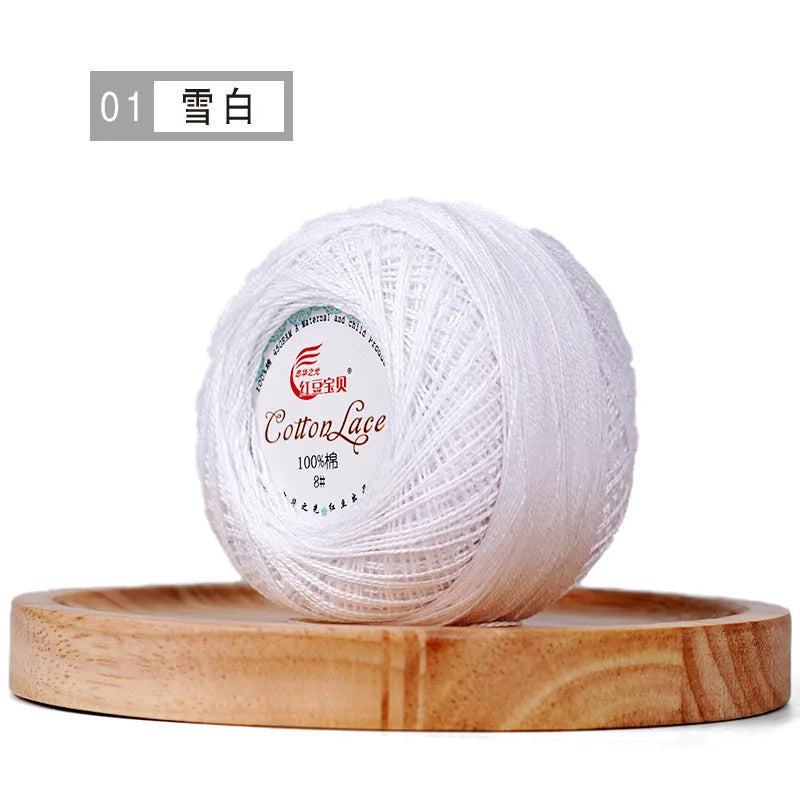 Pure Cotton Lace Thread Shiny Lin Yarn Handmade DIY Crochet Thread Combed Spun Yarn Knitting Crochet Handweaving Yarn