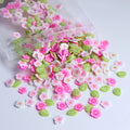 10g Pink Flowers Polymer Clay Slices Epoxy Resin Filling Mixed Cherry Blossom Leaf Slime Flake Spring DIY Pendant Crafts Making