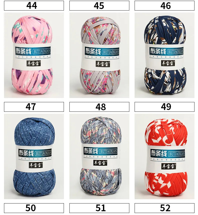 100g T Shirt Knitting Yarn For Crochet Bag Hat Slippers Coaster Blanket Thread Soft Polyester Woven Yarn Thick Soft Cloth Yarn