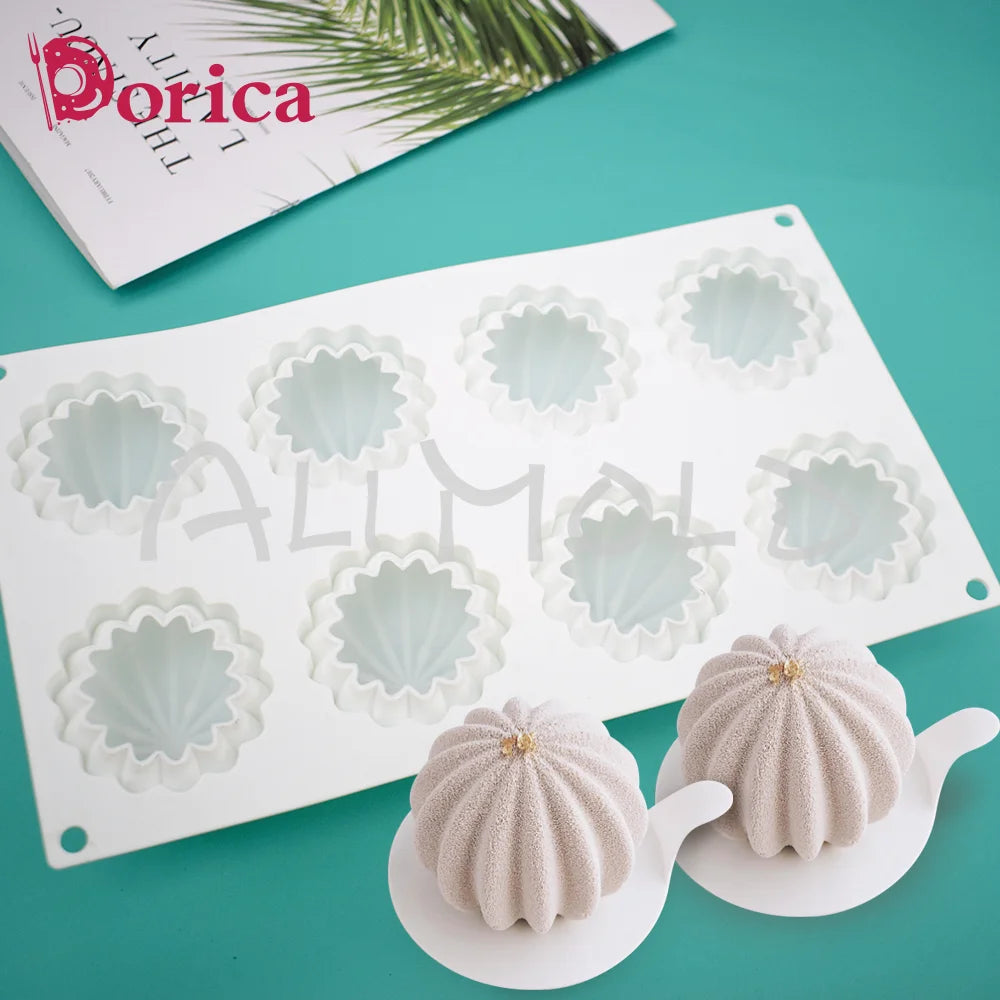 Dorica 8 Holes Succulent Cactus Chocolate Silicone Mousse Cake Mold Fondant Soap Mould Cake Decorating Tools Kitchen Bakeware
