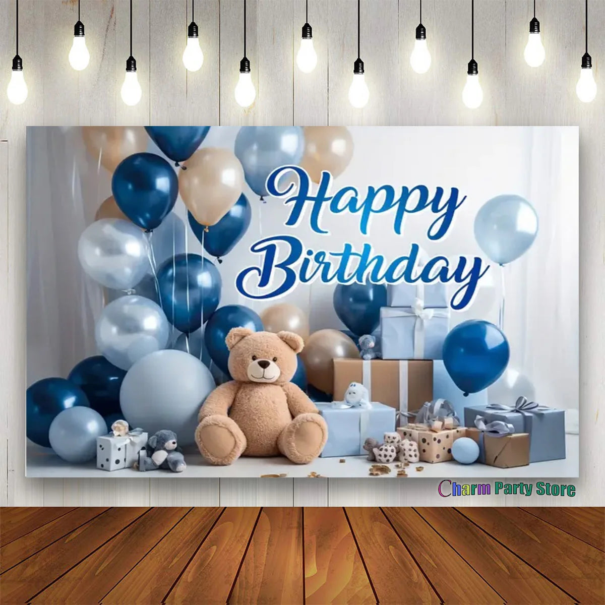 Teddy Bear Colorful Balloons 1st Birthday Backdrop Kids Gifts Baby Shower Oh Baby Background for Photography  Photo Props Studio