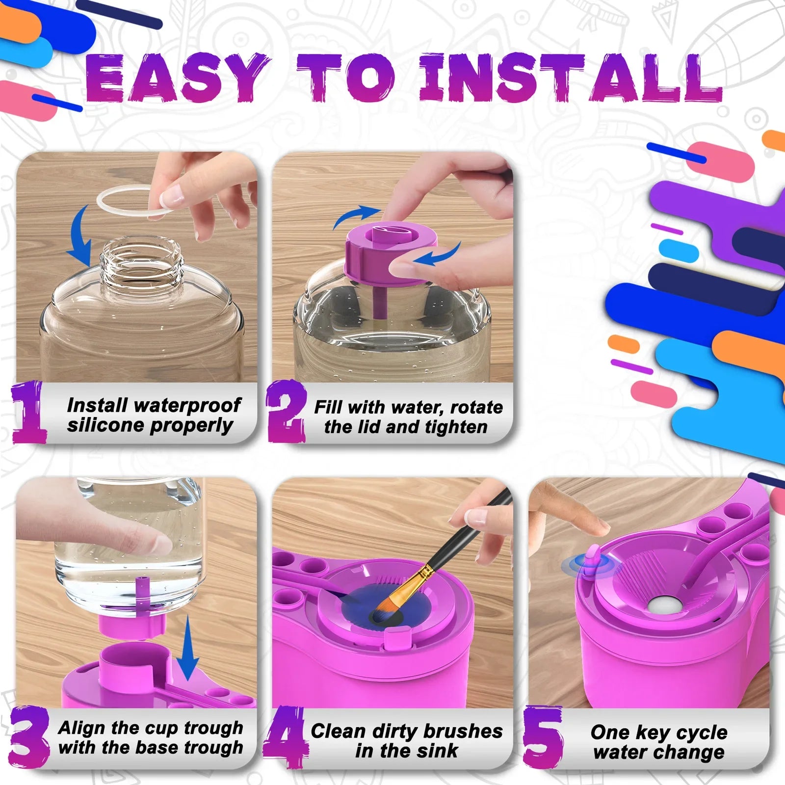 Paint Brush Cleaner Watercolor Brush Rinser Oil Paint Brush Cleaner For Acrylic And Water Based Painting Craft Supplies Tools