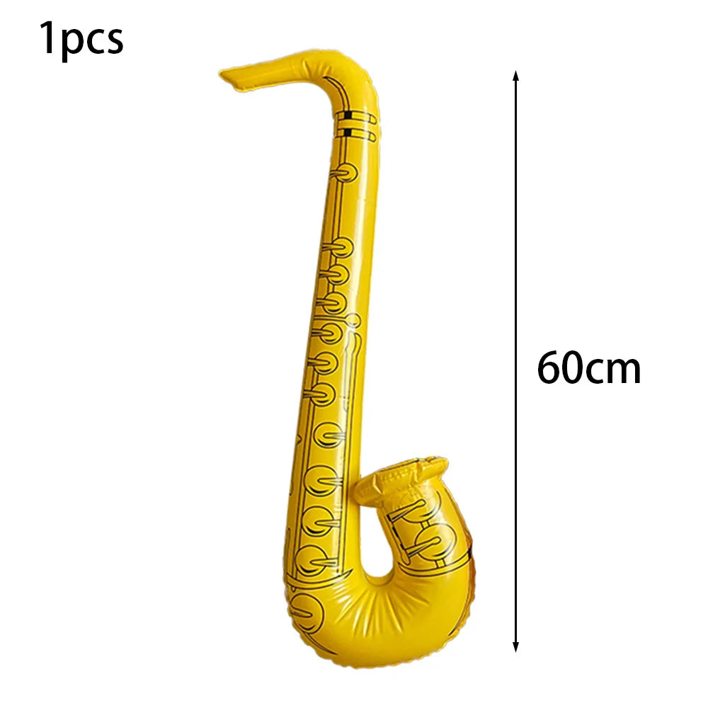 Inflatable Saxophone Balloons children 80s 90s Music Themed Kids Birthday Party Decorations Rock and Roll Party Themed Supplies