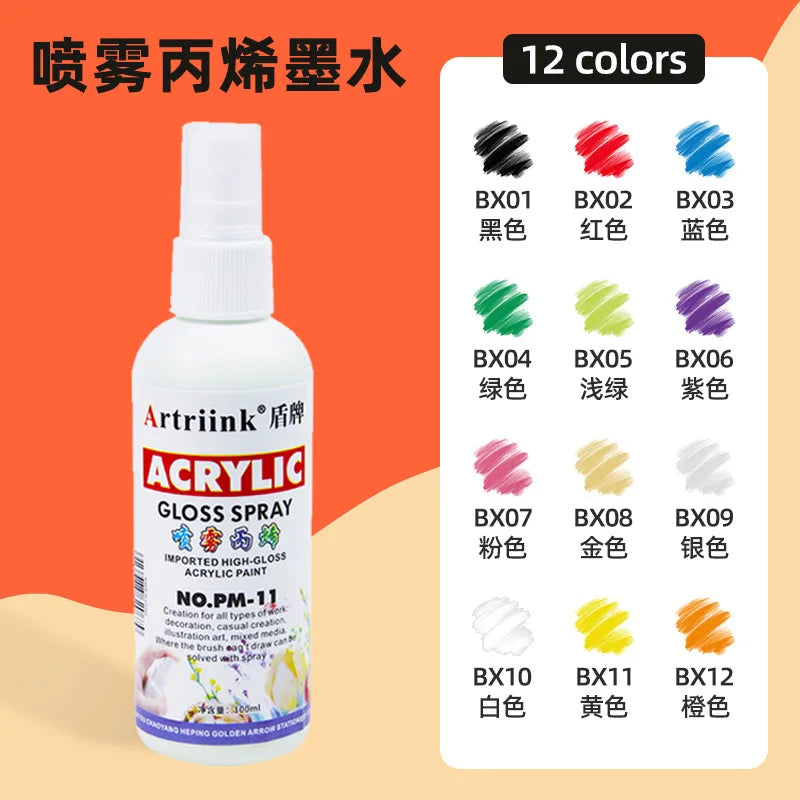 12/18/24/36/48-color Acrylic Spray Paint Waterproof UV-resistant DIY Clothing Recoloring Wall Painting Graffiti Self-spraying