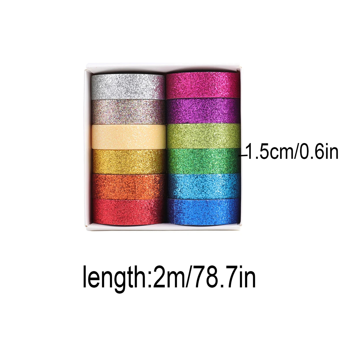 12 rolls/box of exquisite shiny dusting washi tape, DIY diary, scrapbook, photo album decoration tape, gifts for friends