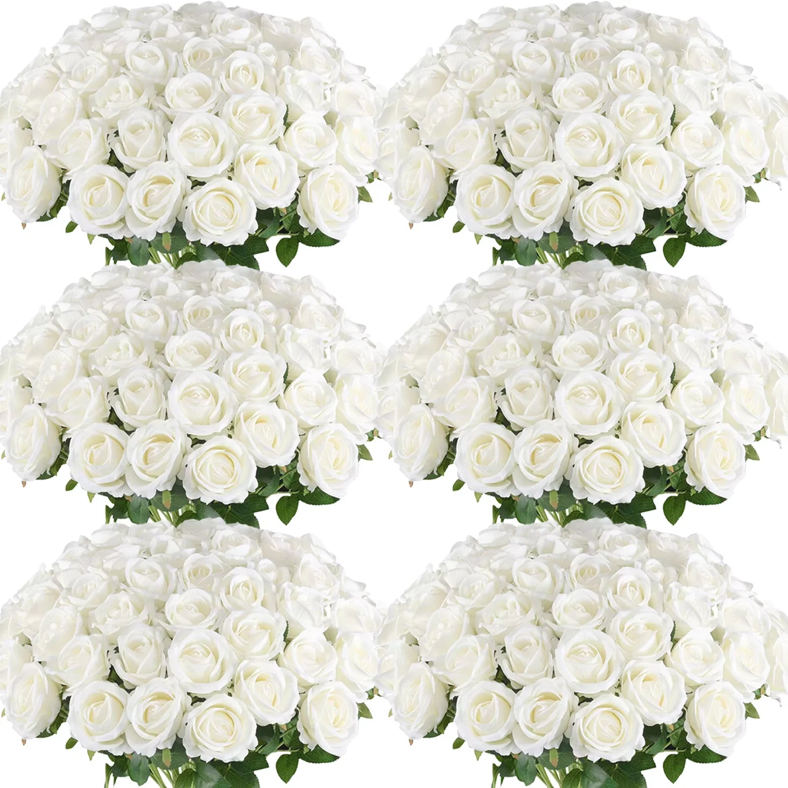 120-500PCS Artificial Rose Flower Velvet White Rose Faux Rose Stems Bulk Wedding Decorations for Party Wedding Birthday