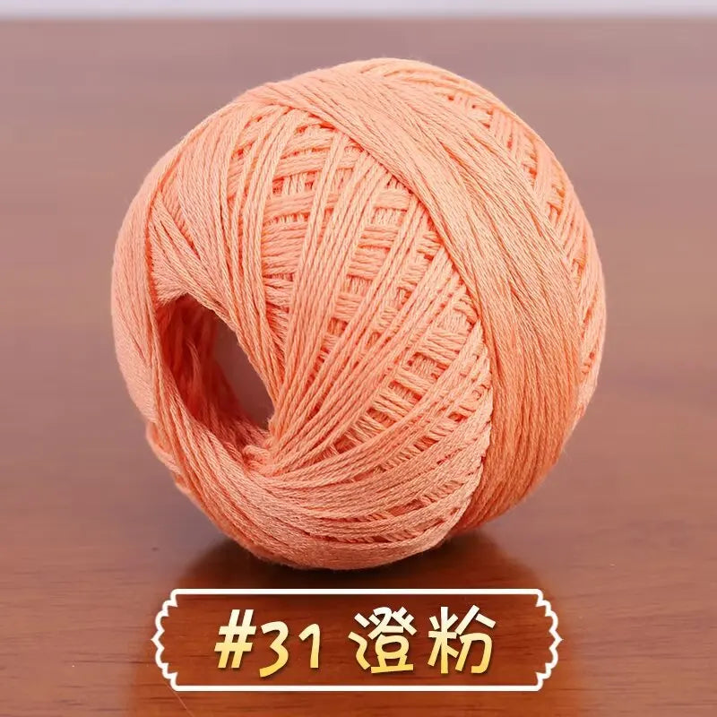 6-Strand Cotton Linen Lace Yarn Handmade Crochet Thread Medium Fine Hooking DIY Material Kit Children's Sweater Crochet Needl...