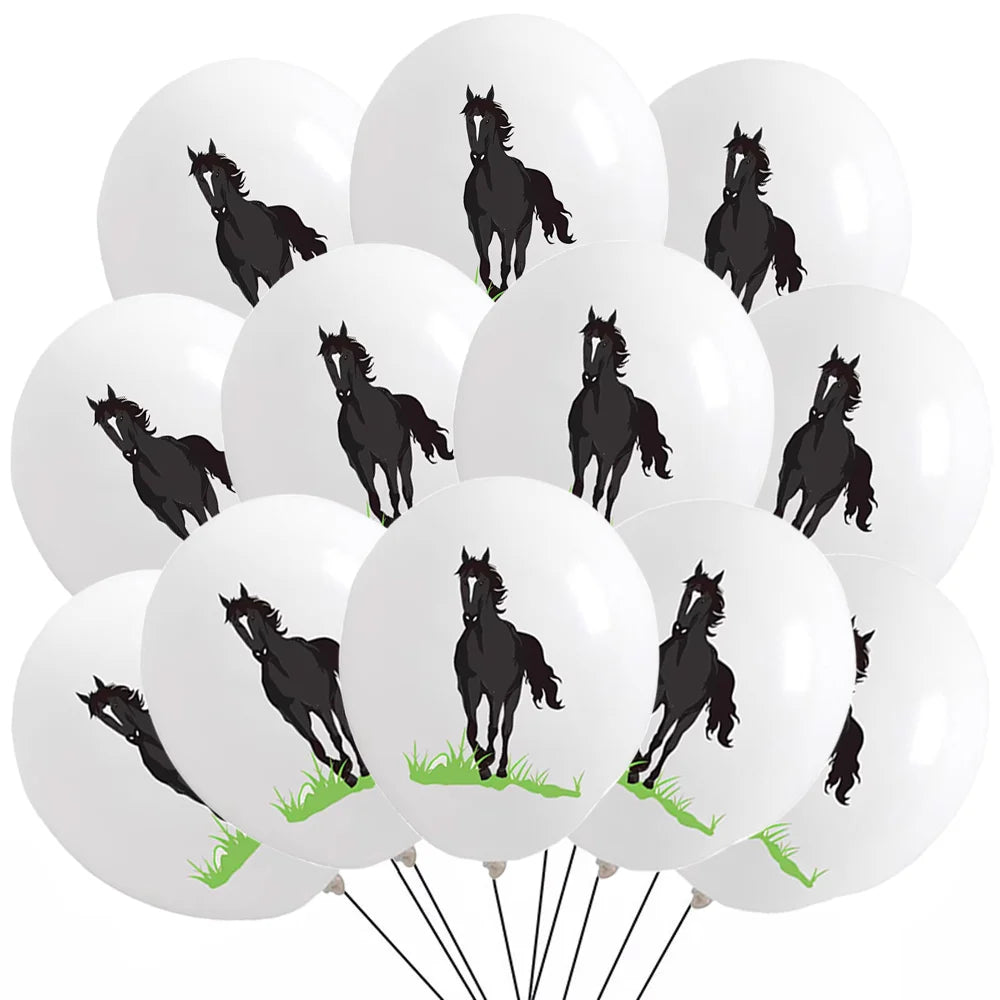 Fine Horse Theme Children's Birthday Party 12 inch Latex Balloon Baby Shower Cartoon Animal Latex Balloon Party Decor Supplies