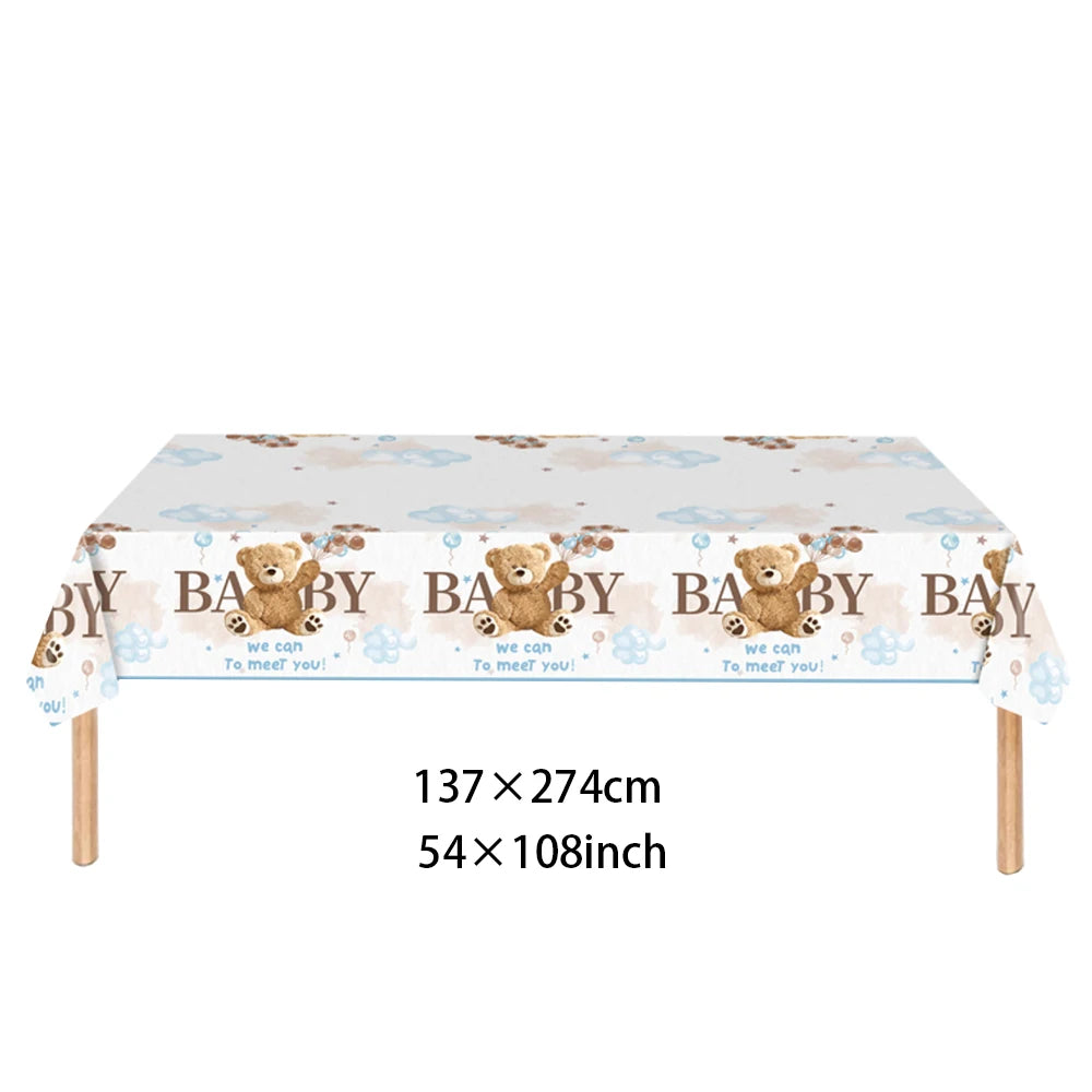 Brown Teddy Bear disposable tableware Teddy Bear party napkins plates cups kids Teddy Bear Birthday Party decoration Baby Shower