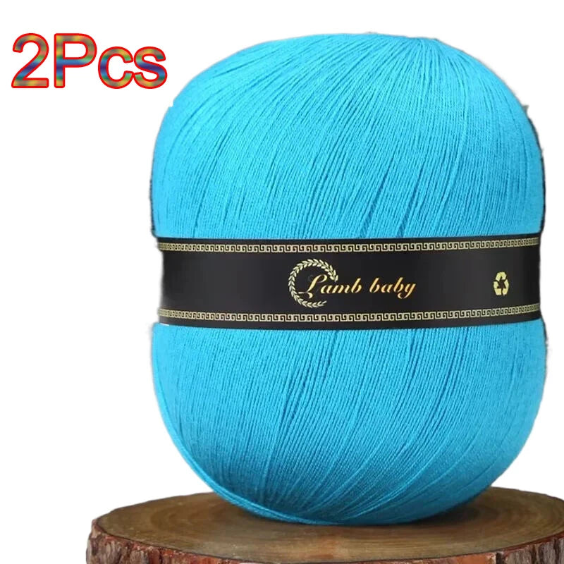 2Pcs Silk Cotton Yarn hand knitting Thin Lace yarn for Crocheting knit Sweater Shawls Scarves hat line Crochet amigurmi thread