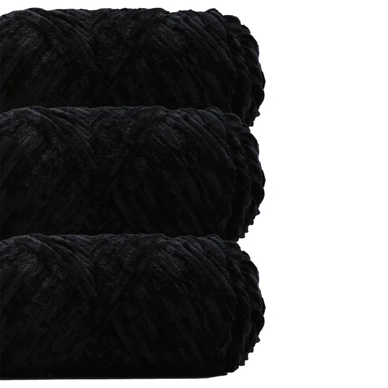 3 Pack Edelweiss DIY Material Pleuche Chenille Yarn Gold Luster Velvet Knitting Woven for Pendant / Sweater 300g 540m