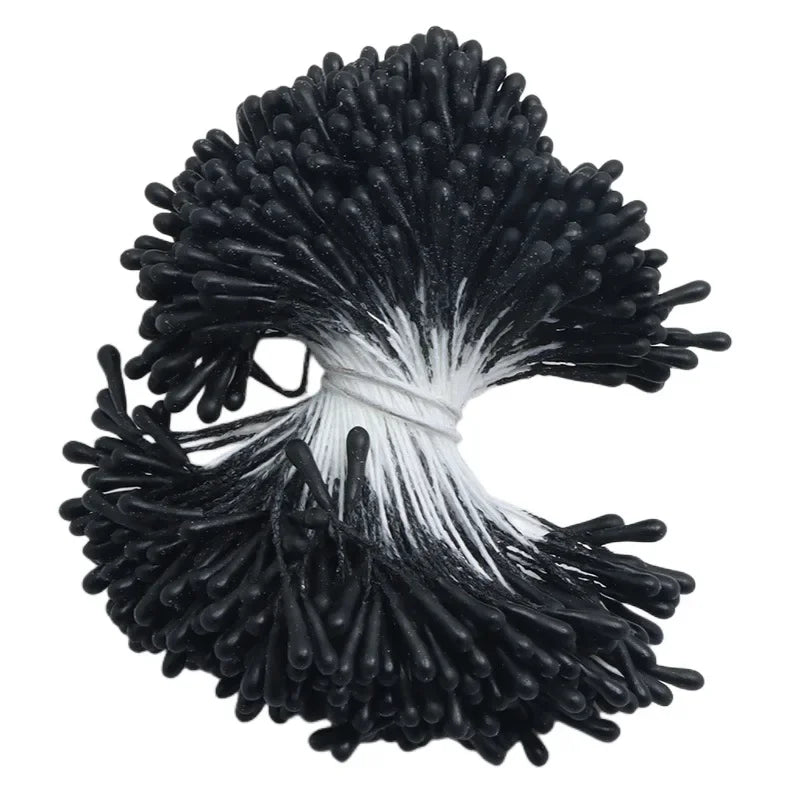 800Pcs 2mm Chenille Stems Stick Artificial Flower stamen Mini Pearl Floral pistil Wedding Party Home Decoration DIY Accessories