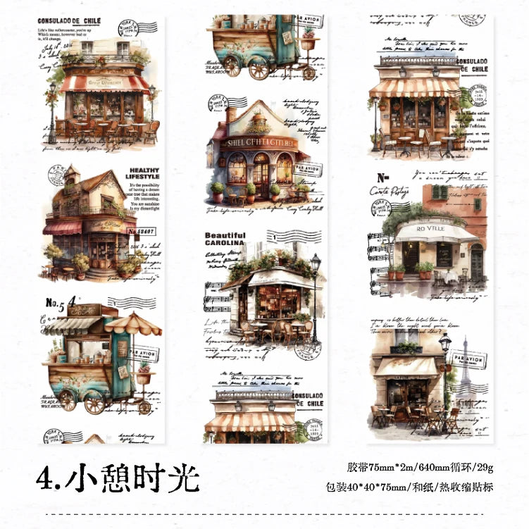 Yoofun 7.5x200cm A Journey of Relics Washi Tape for Collage Junk Journal Scrapbooking diy Stationery Masking Tape Labels