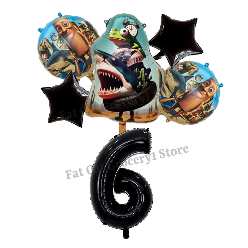 Italian Brainrot Birthday Balloons New Tralalero Tralala Digit 1-10 Ballons Gender Reveal Baby Shower Party Decoration Kids Gift