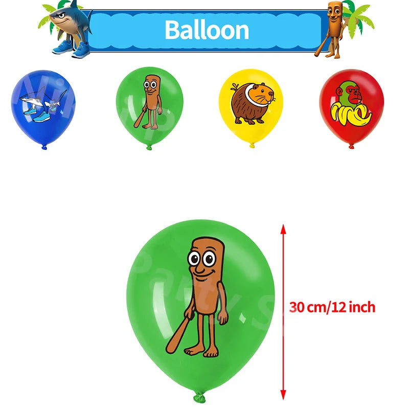 Italian Brainrot Balloons Latex Balloon Cartoon Birthday Decoration 12inch Round Balloon Party Favors Party Supplies Gifts Toys