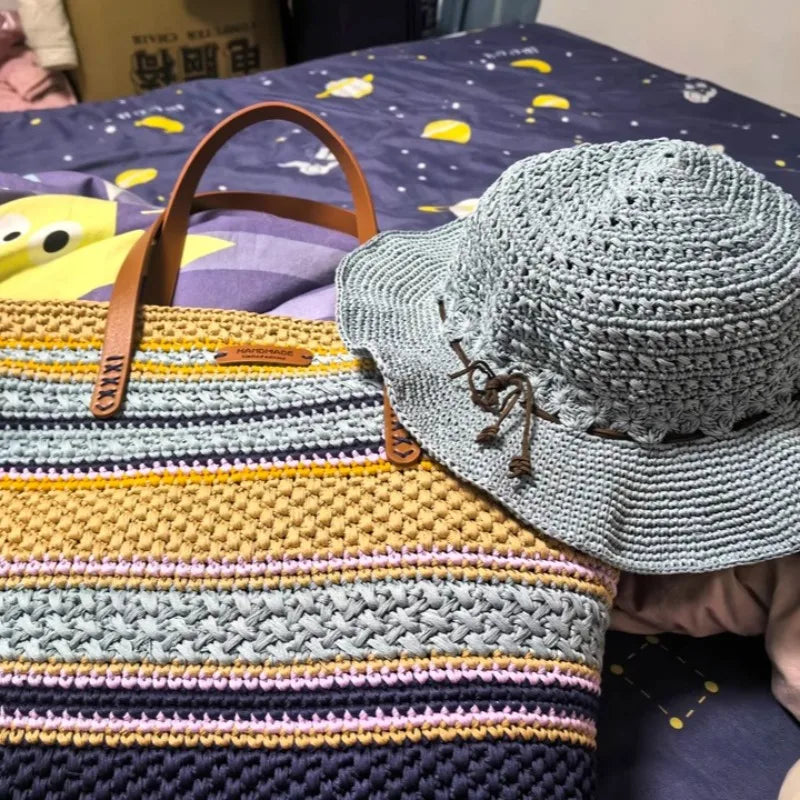 100M/roll Lafite Raffia Flat Yarn Plant Grass CottonThread DIY Handmade Knitting Crochet Bag Straw Hat Craft Material