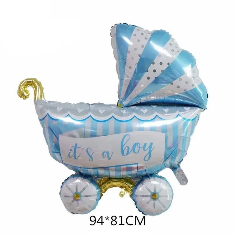 New baby stroller shaped balloon, children's cradle baby decoration birthday party wholesale balloon