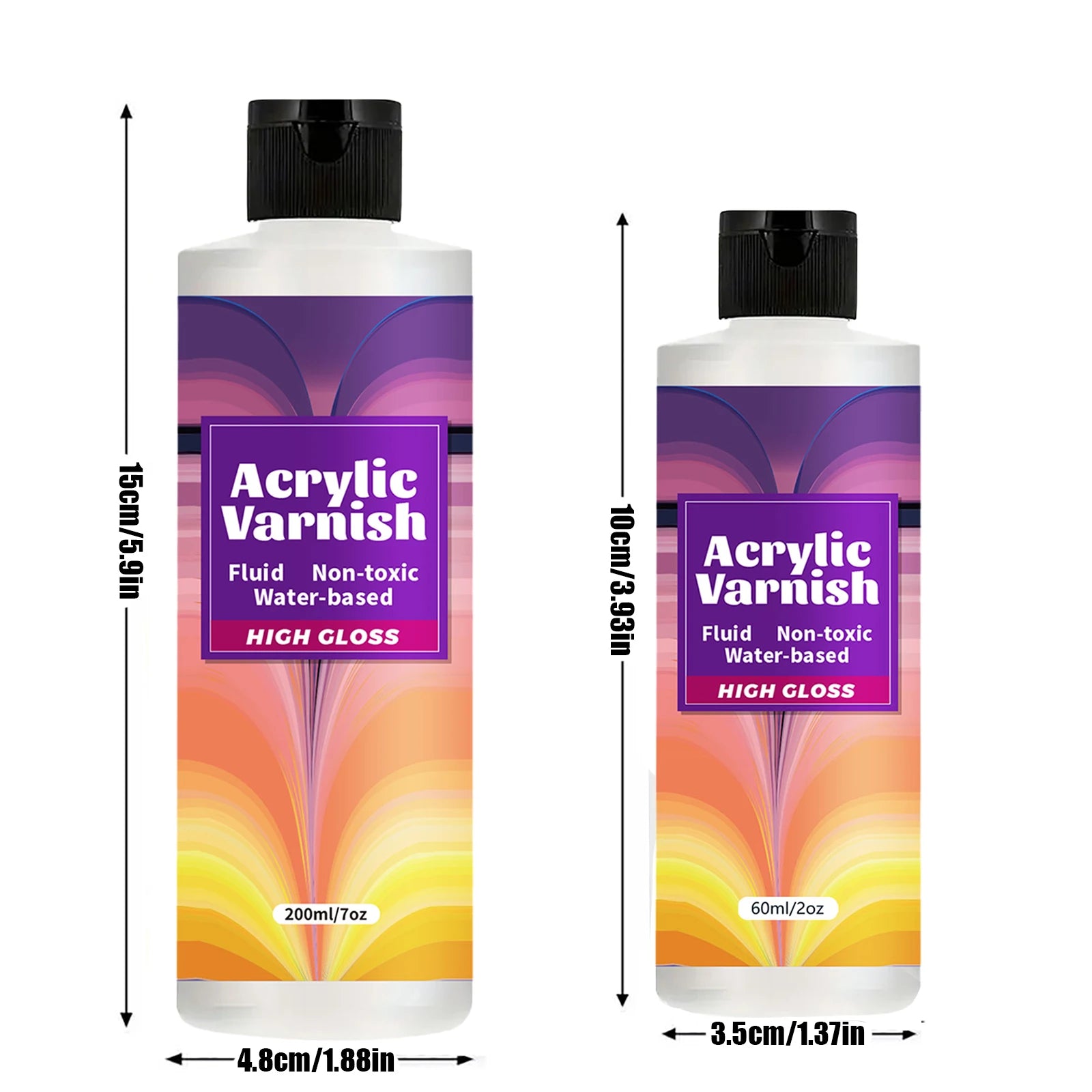 200ML Acrylic Varnish High Gloss Finish, Protective Clear Coat for Paintings, Non-Yellowing Waterproof Sealant, Anti-Cracking wi