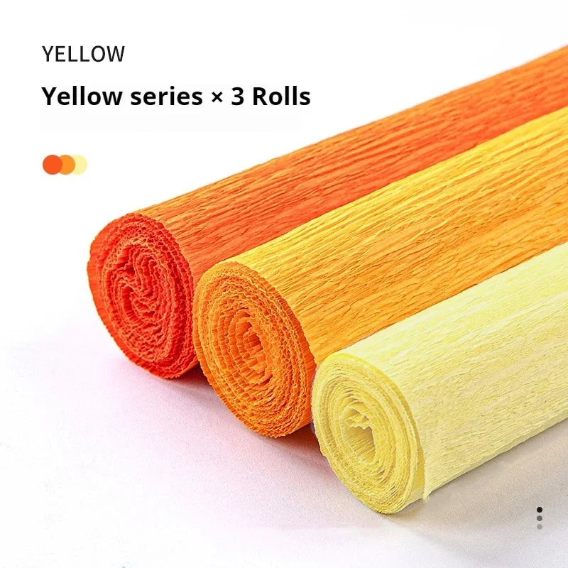 Crepe Paper Streamers 3 Rolls, Crepe Paper Sheets for DIY Gift Colourful Paper Flower Wrapping Paper Crafts