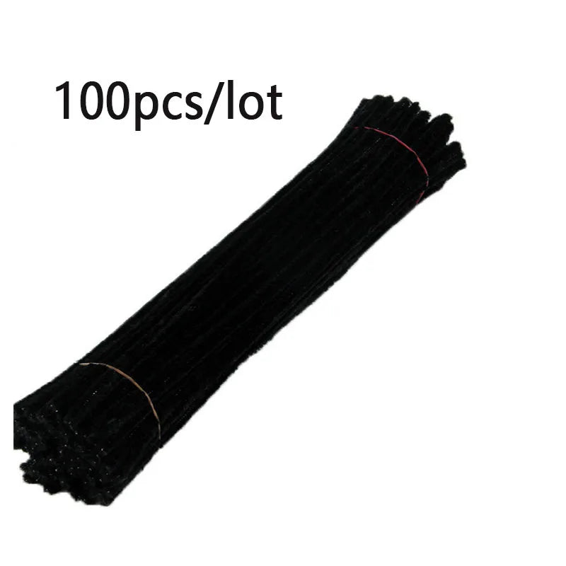 100pcs Colorful Chenille Stems Stick Toys DIY Strips for Simulation Flowers Christmas Tree Handmade Kids Educational Toys DIY