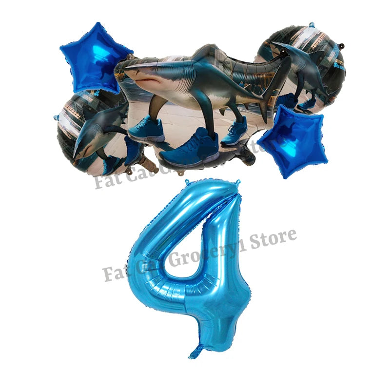 Italian Brainrot Birthday Balloons New Tralalero Tralala Digit 1-10 Ballons Gender Reveal Baby Shower Party Decoration Kids Gift