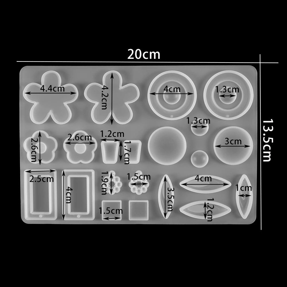 Earring Pendant Silicone Mold Epoxy Resin Jewelry Making Molds Heart Leaves Moon DIY Charms Pendant Mould Creative Jewelry Craft