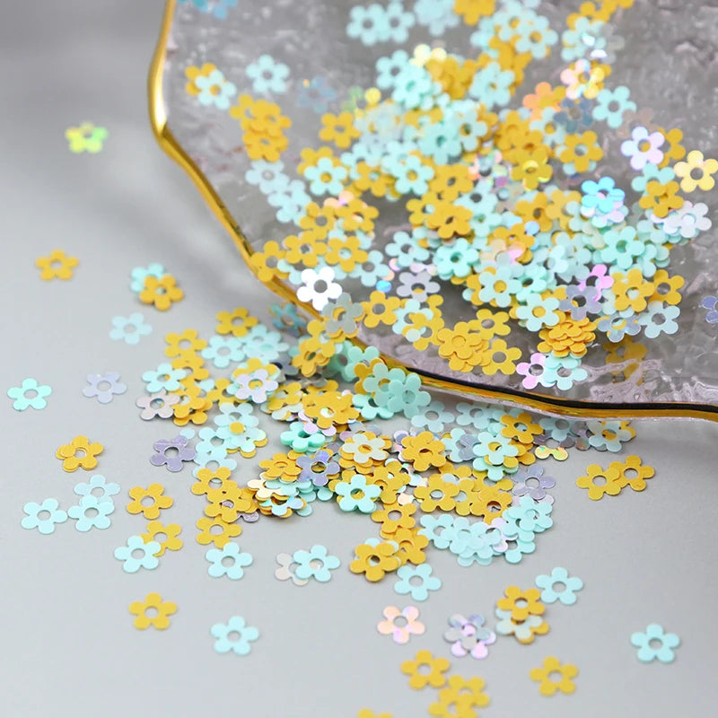 Plum Flower Glitter Epoxy Resin Filling Hollow Out Flowers Resin Sequins For Card Making Macaroon Flakes Scrapbooking DIY Crafts