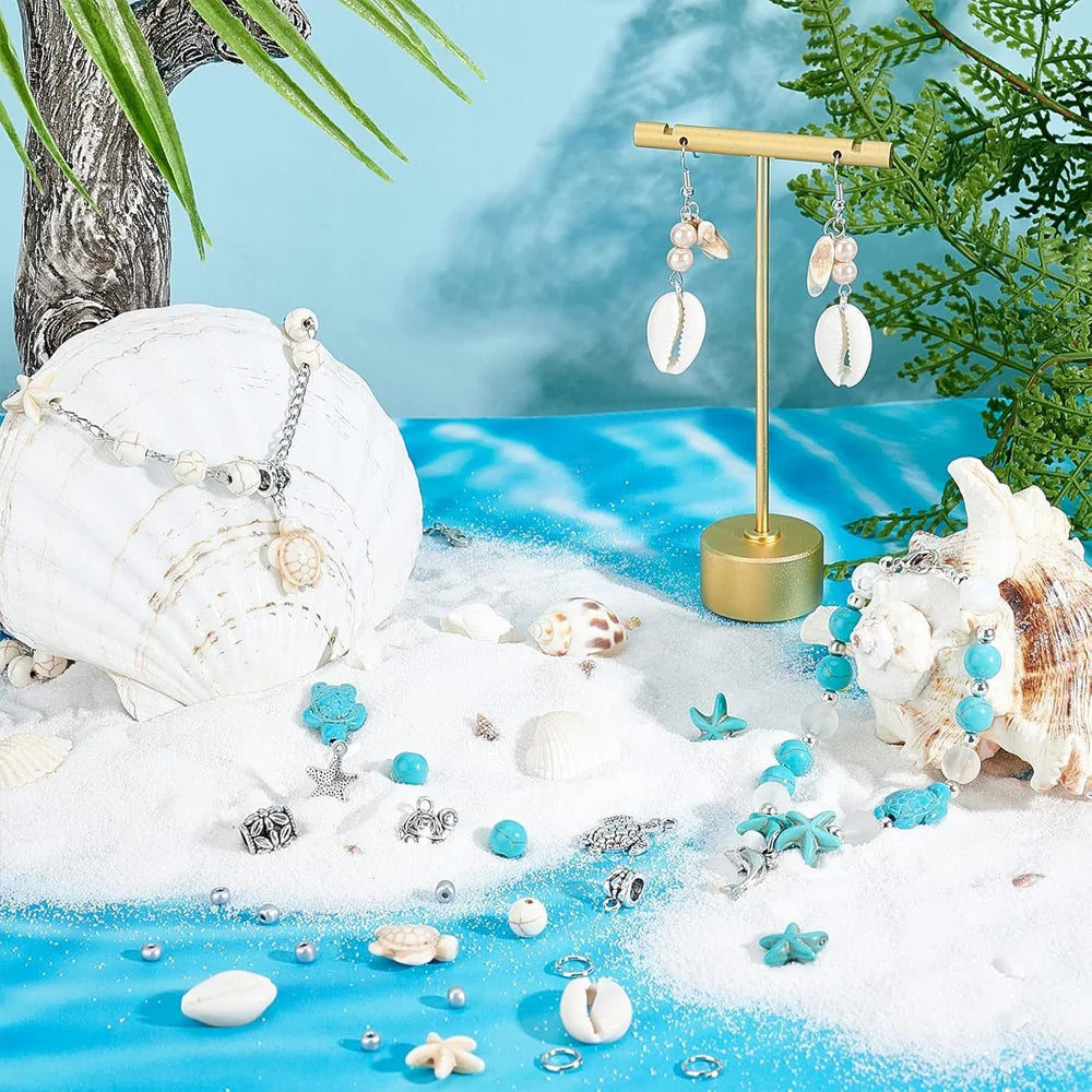 1 Set of Turquoise Beads and Other Decorative Bead Jewelry Making Kit Can Be Used for DIY Jewelry Crafts Production