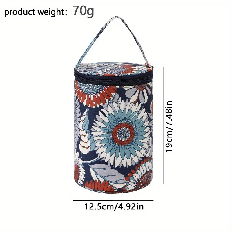 Portable Round Yarn Storage Bags Knitting Wool Yarn Bags Organizer Waterproof Crochet Hooks Bag for Sewing Accessories Tools