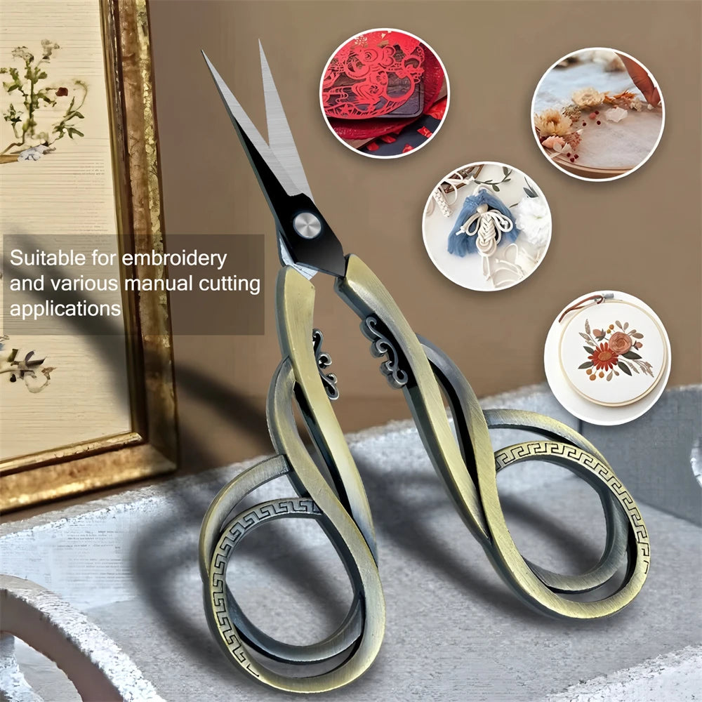 1/3PCS, Retro Sewing Scissors Embroidery Cross-stitch Scissor Fabric Needlework DIY Arts Crafting Tool Thread Sewing Tools