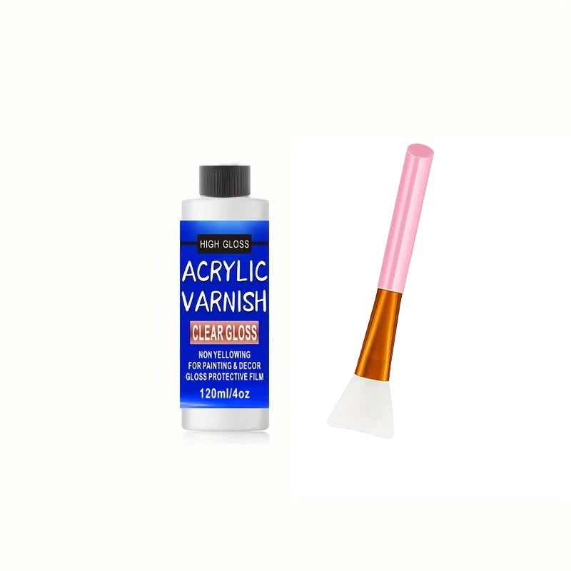 200ml/120ml/60ml High-Gloss Acrylic Varnish Sealing Glue Non-Yellowing Protective Transparent Coating Waterproof Gloss Finish