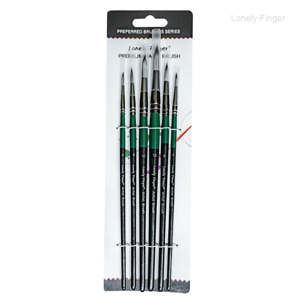 6/24 Paint Brushes for Acrylic Painting, Premium Nylon Bristles with Round, Filbert, Flat, Angle, Fine Detail Brush, Paint Brush