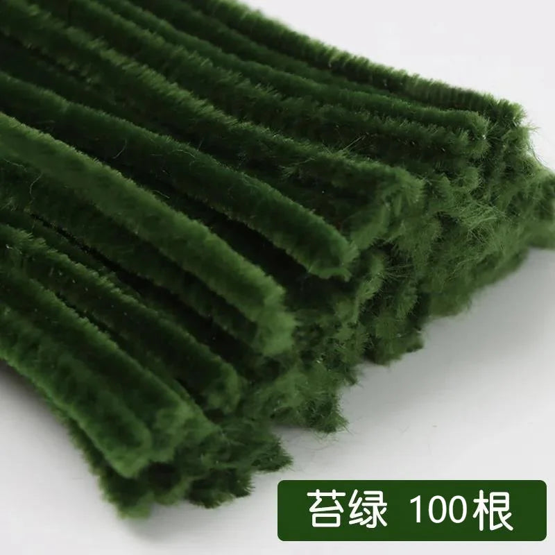 100pcs 30cm Chenille Stems Stick Cleaners Kids Educational Toys Handmade Colorful Chenille Stems Pipe for DIY Craft Supplies