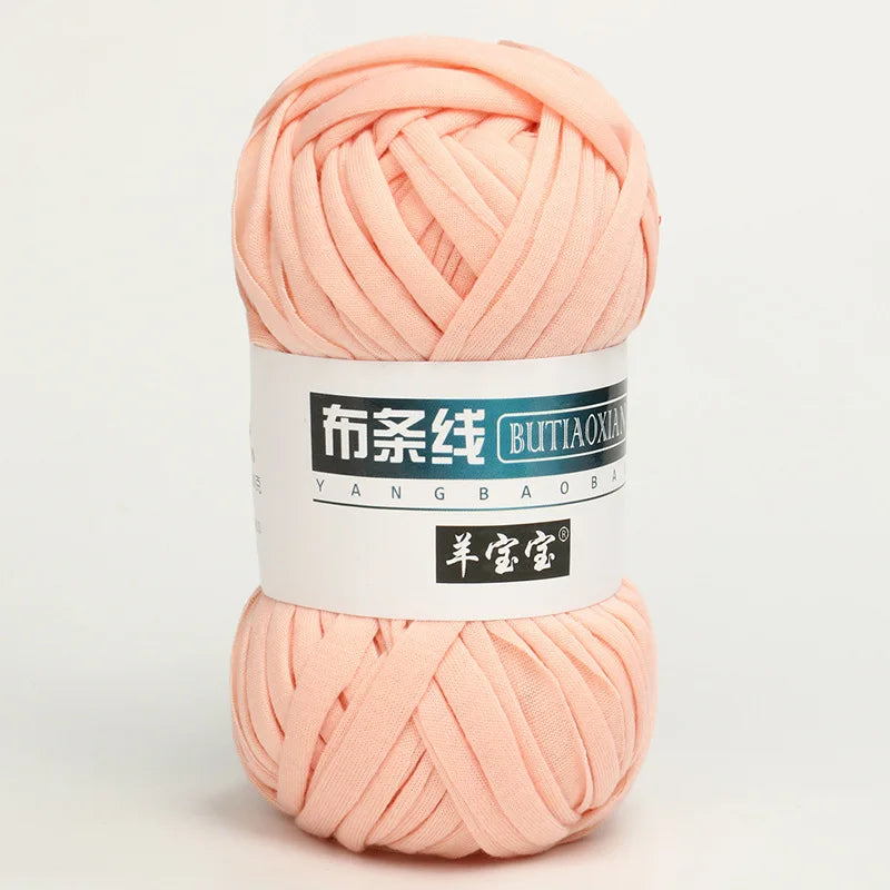 100g T Shirt Knitting Yarn For Crochet Bag Hat Slippers Coaster Blanket Thread Soft Polyester Woven Yarn Thick Soft Cloth Yarn