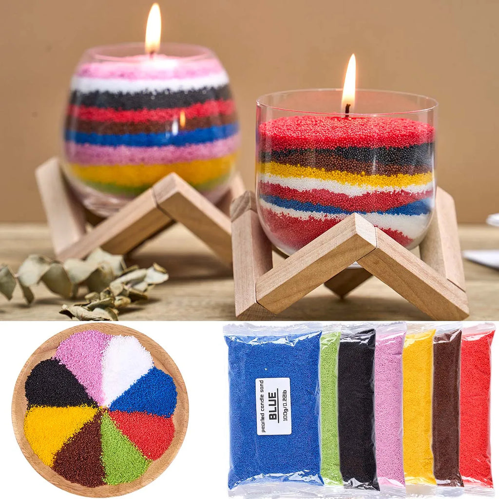 100G Colorful Sand Wax Ice Flower Wax DIY Scented Candle Making Supplies Colors Snowflake Wax Pearl Wax Sand Painting Materials