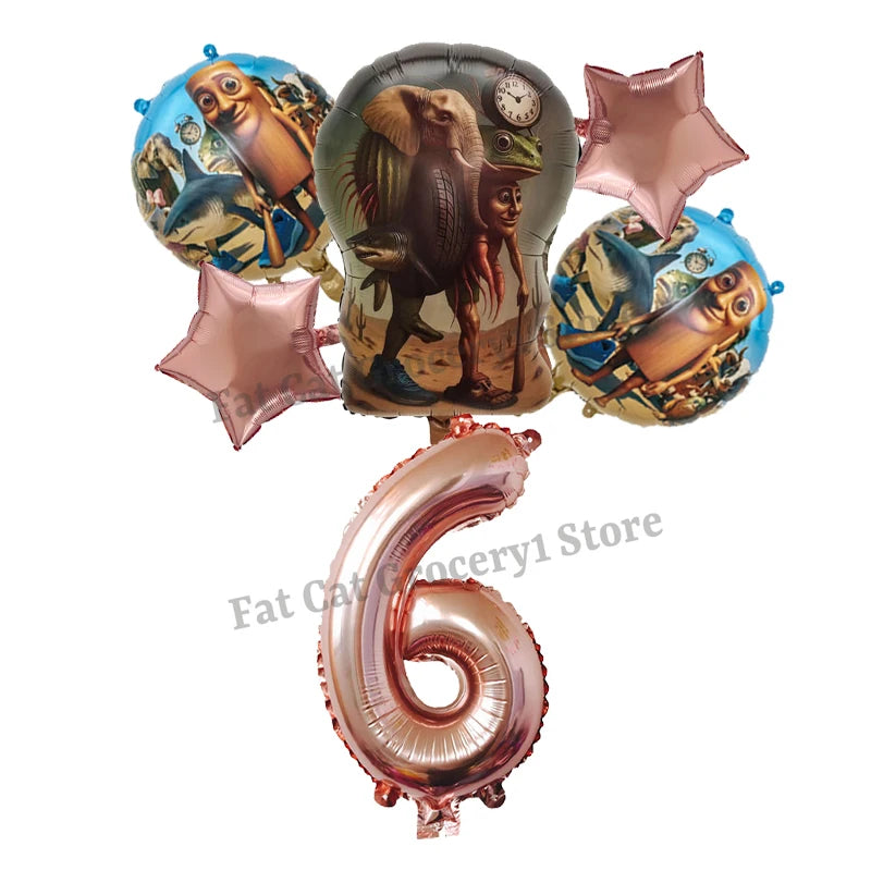 Italian Brainrot Birthday Balloons New Tralalero Tralala Digit 1-10 Ballons Gender Reveal Baby Shower Party Decoration Kids Gift