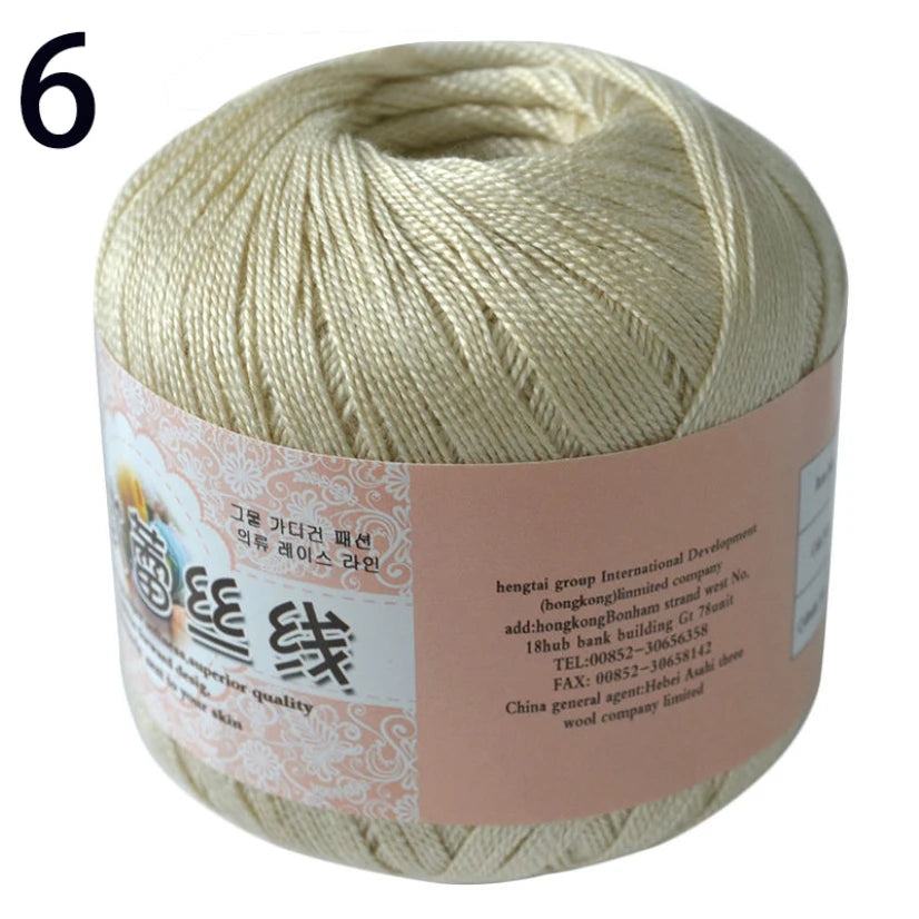 50g /roll 0.8mm Lace Thread Crochet Cotton Yarn Handmade DIY Line Fine Wool for Knitted Woven Sewing Accessories