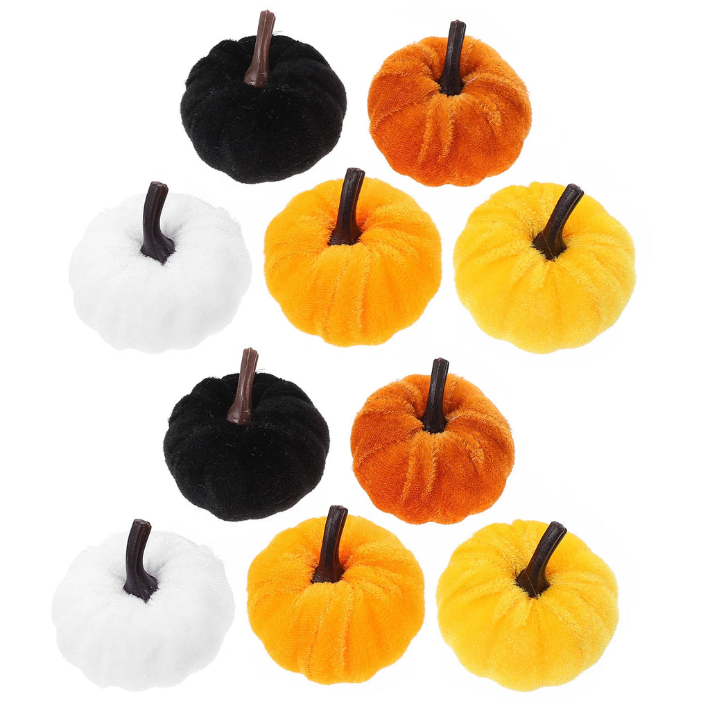 10Pcs Simulation Pumpkin Ornament Decorative Rustic Harvest Festival Party Fake Pumpkin Scene Layout Decor Photo Prop