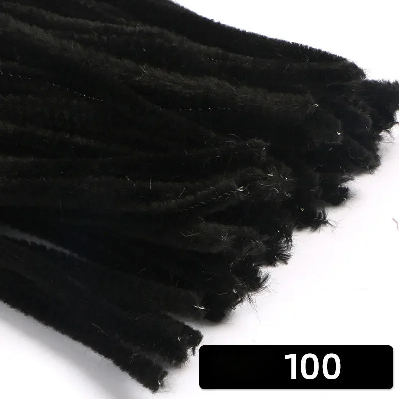 100pcs 30cm Chenille Stems Stick Cleaners Kids Educational Toys Handmade Colorful Chenille Stems Pipe for DIY Craft Supplies