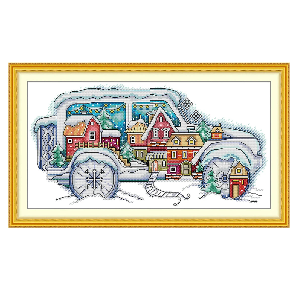 Colorful countryside cross stitch kit  14ct 11ct count printed canvas stitching embroidery DIY handmade needlework