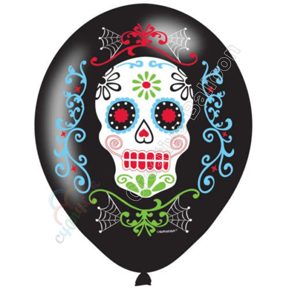 Mexican Day of the Dead Balloon, Skull Latex Balloon,10pcs