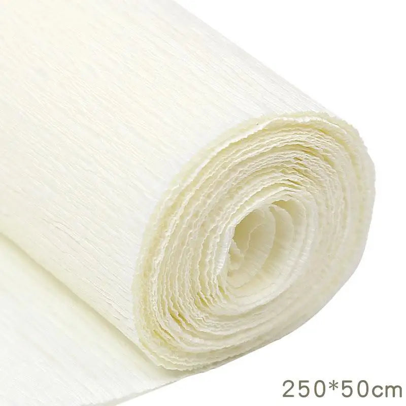 50x250cm Colored Crepe Paper Roll Origami Crinkled Crepe Paper Craft DIY Flowers Decoration Gift Wrapping Thickened Paper Craft