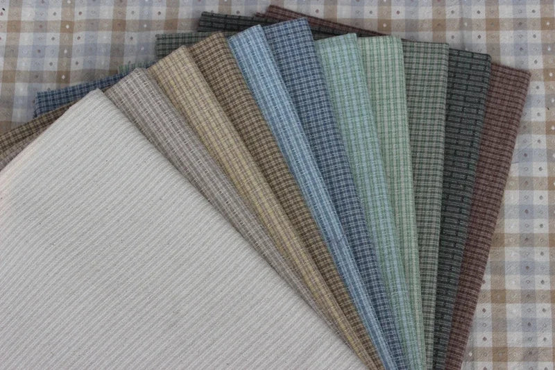 Cotton Japanese Yarn Dyed Flower Cotton Grey Beige Sewing Patchwork Fabric for Quilting Bag Purse Needlework Accessories Cloth